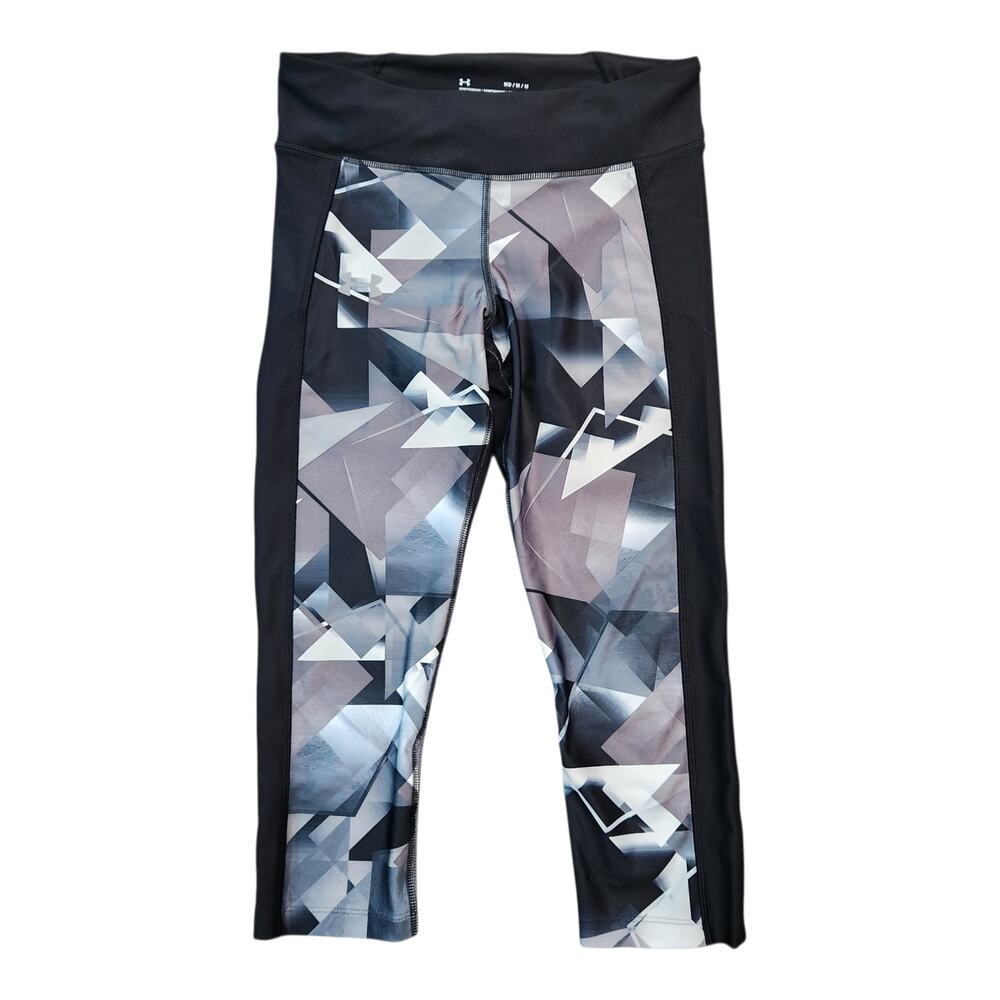 Under Armour NWT Women's Black Gray Cropped Compression Leggings Size Medium